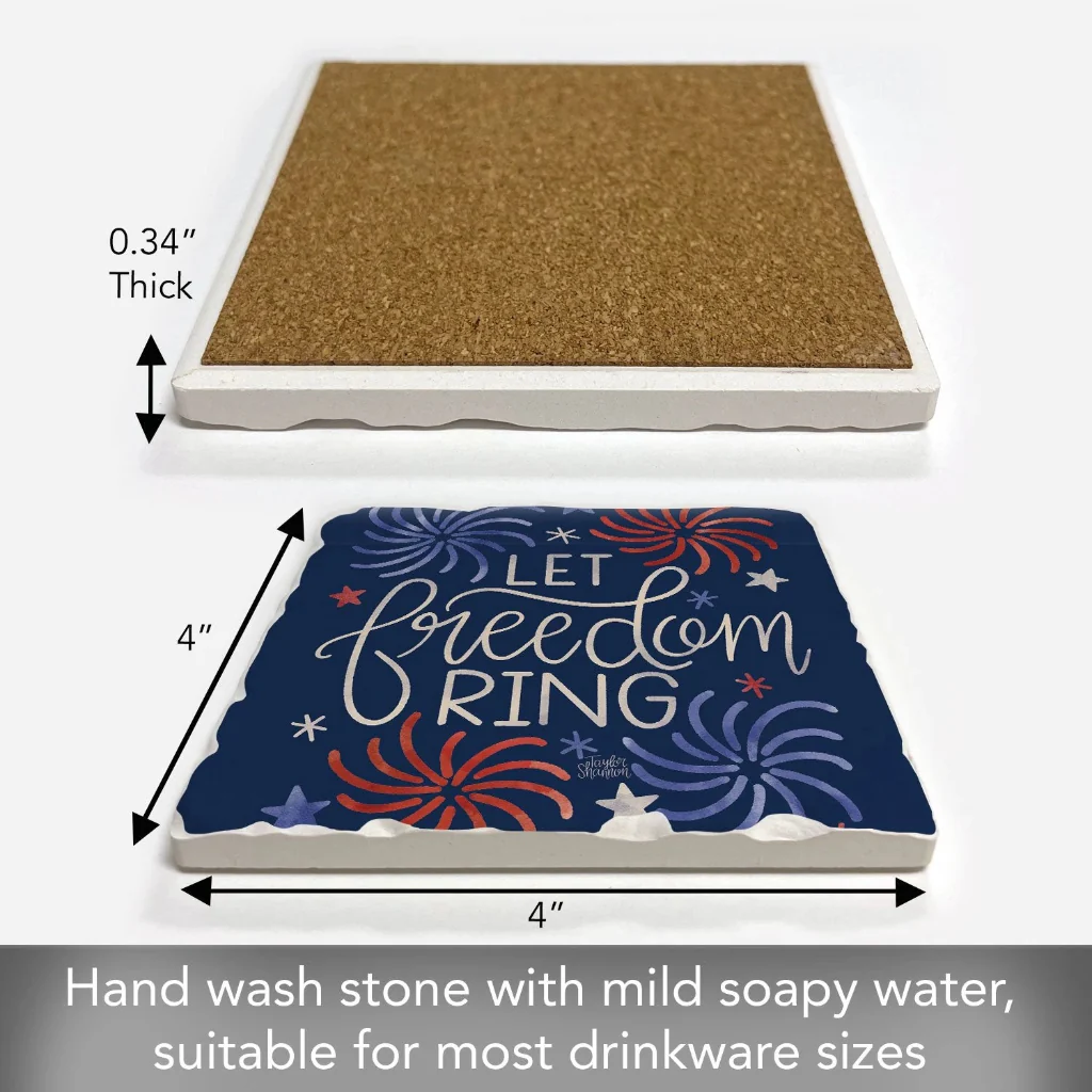 Highland : Let Freedom Ring Single Tumbled Tile Coaster - Image 3