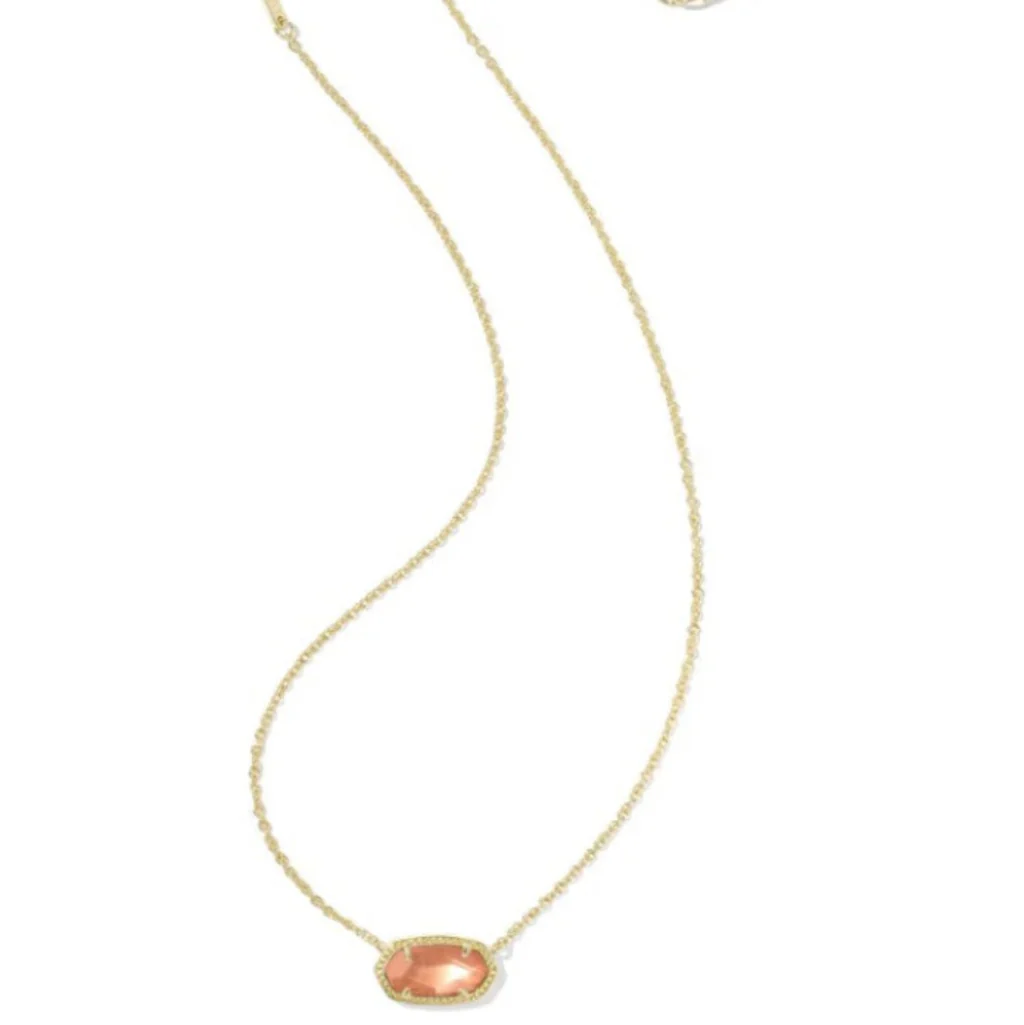 Kendra Scott : Elisa Gold Burnt Orange Pendant Necklace - Image 2