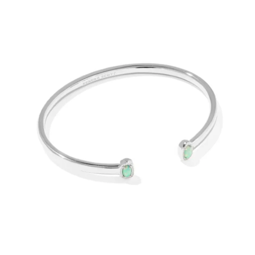 Kendra Scott : Mini Elton Silver Green Cuff Bracelet - Image 2