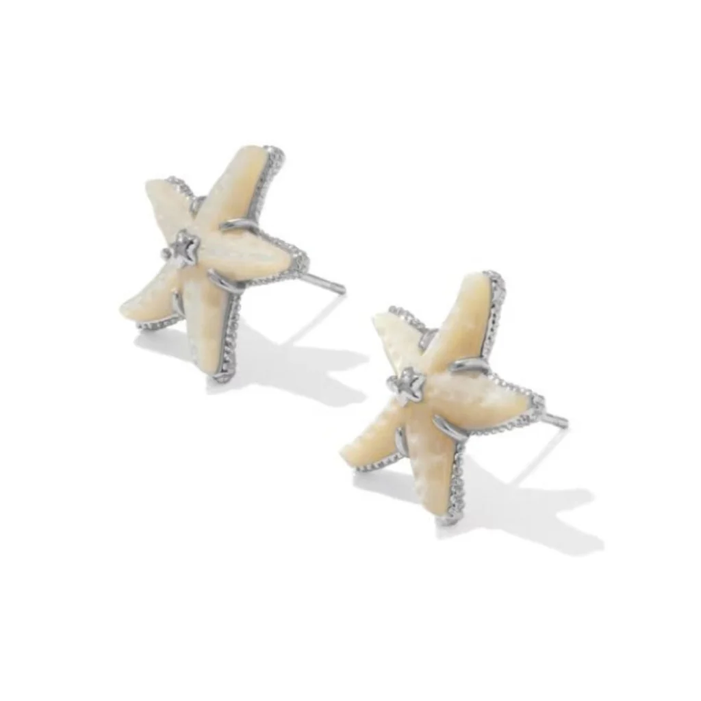 Kendra Scott : Parker Starfish Silver Stud Earrings - Image 2