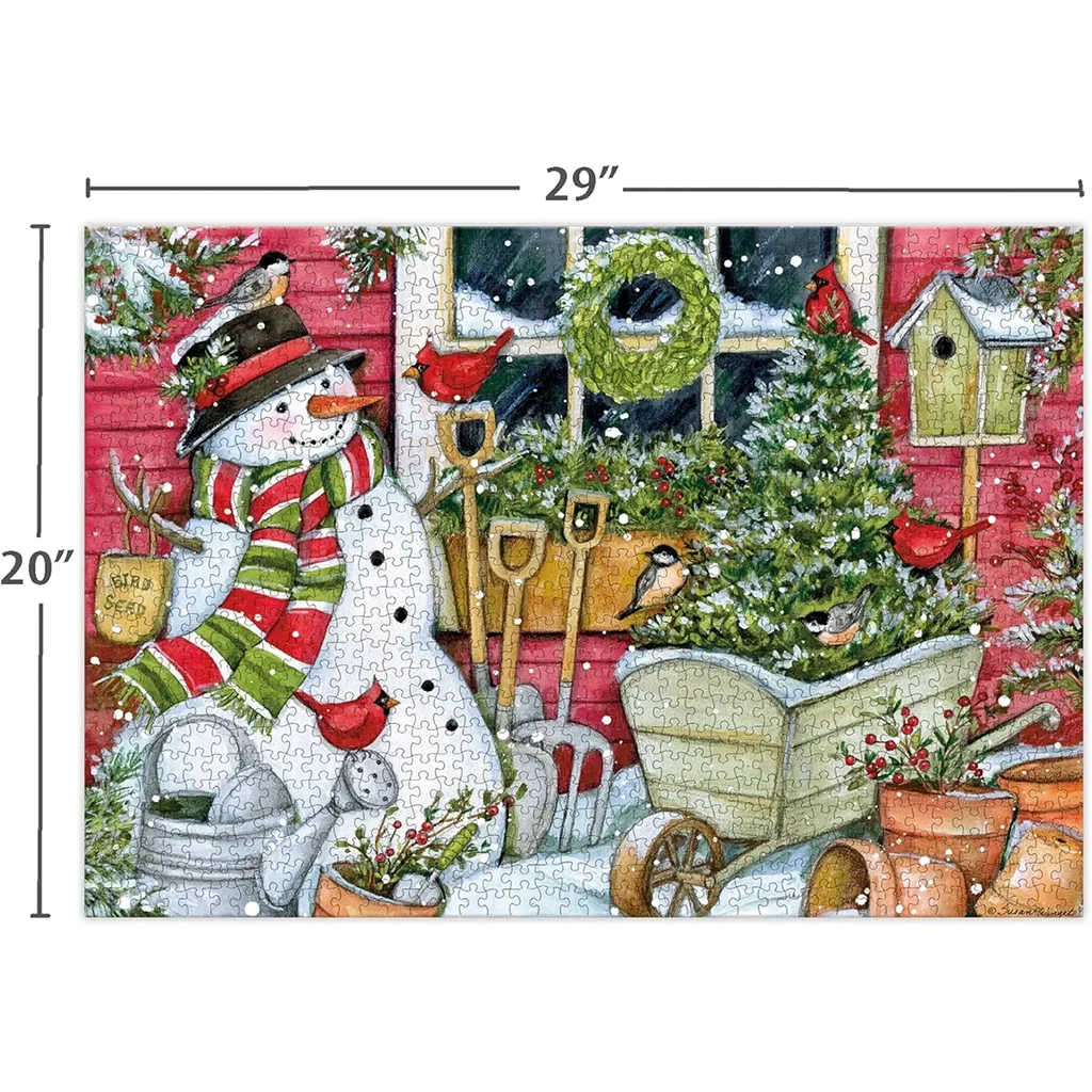 Lang : Holiday Snowman Winter 1000 Pieces Puzzle - Image 3