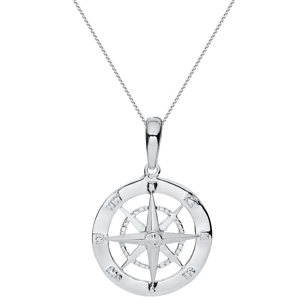 Cape Cod : Compass Rose Necklace - Silver - Image 3