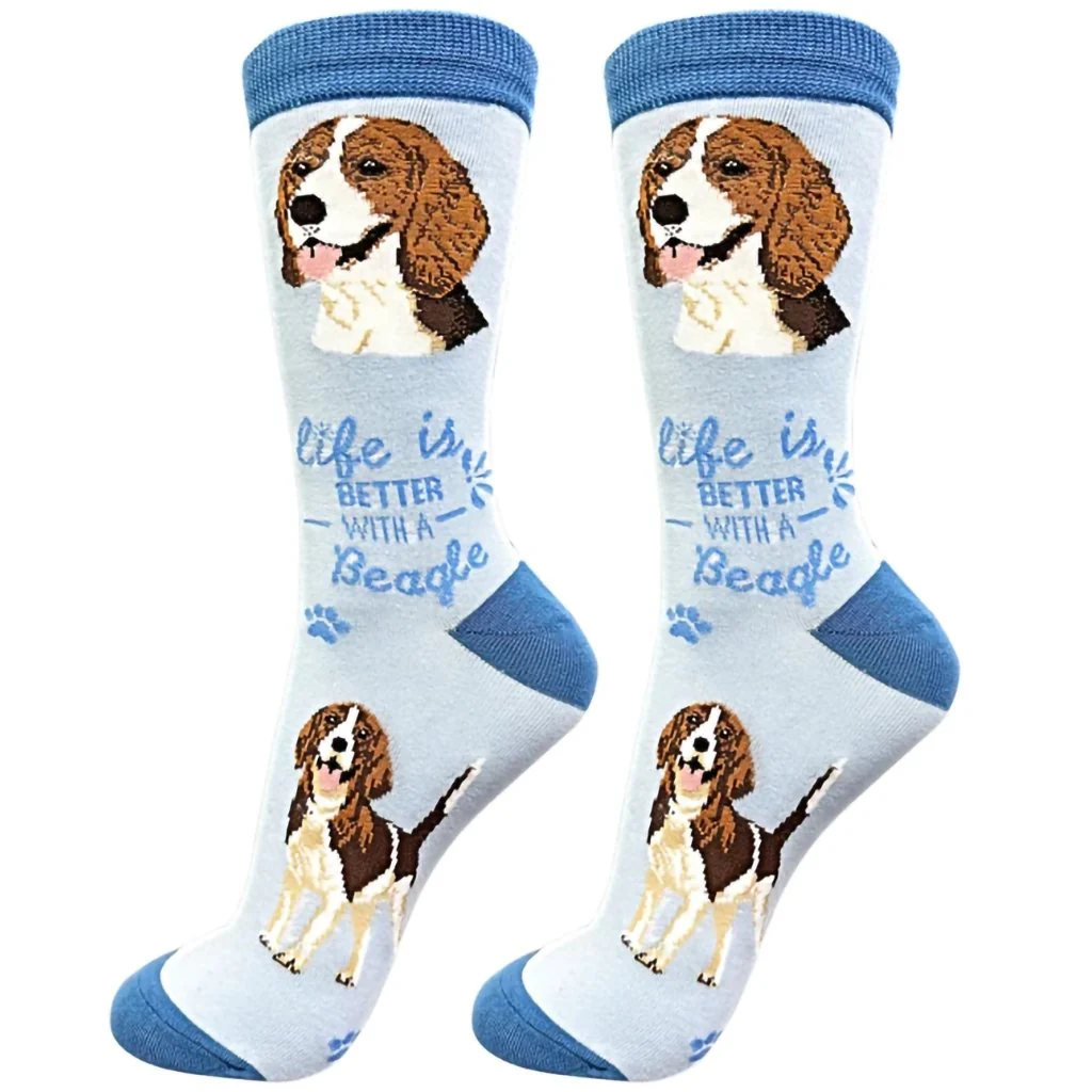 Life Is Better : Crew Socks - Beagle
