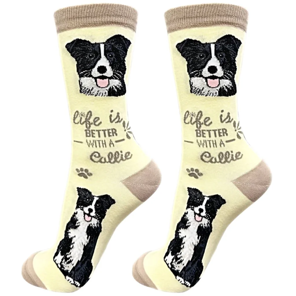 Life Is Better : Crew Socks - Border Collie