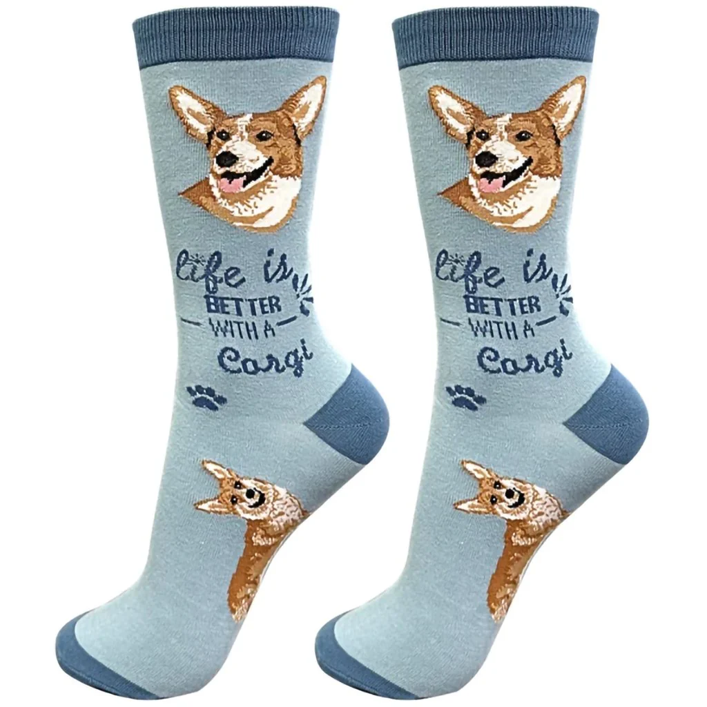 Life Is Better : Crew Socks - Corgi