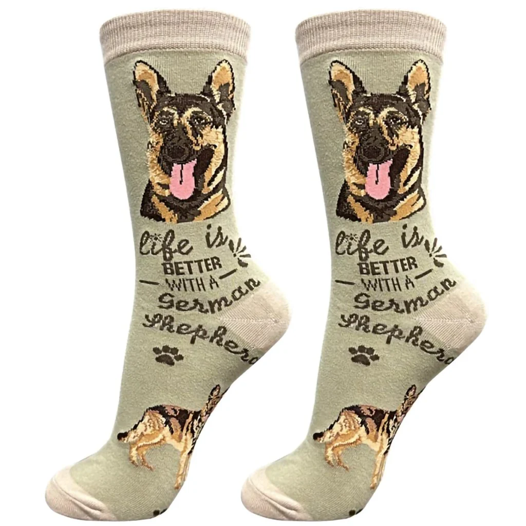 Life Is Better : Crew Socks  German Shepherd