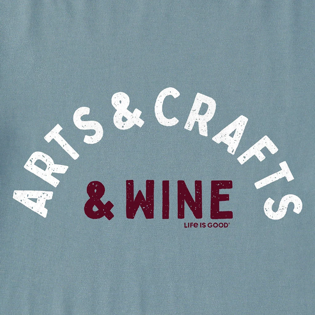 Life Is Good : Arts & Crafts & Wine Long Sleeve Tee - Vee neck - Image 2