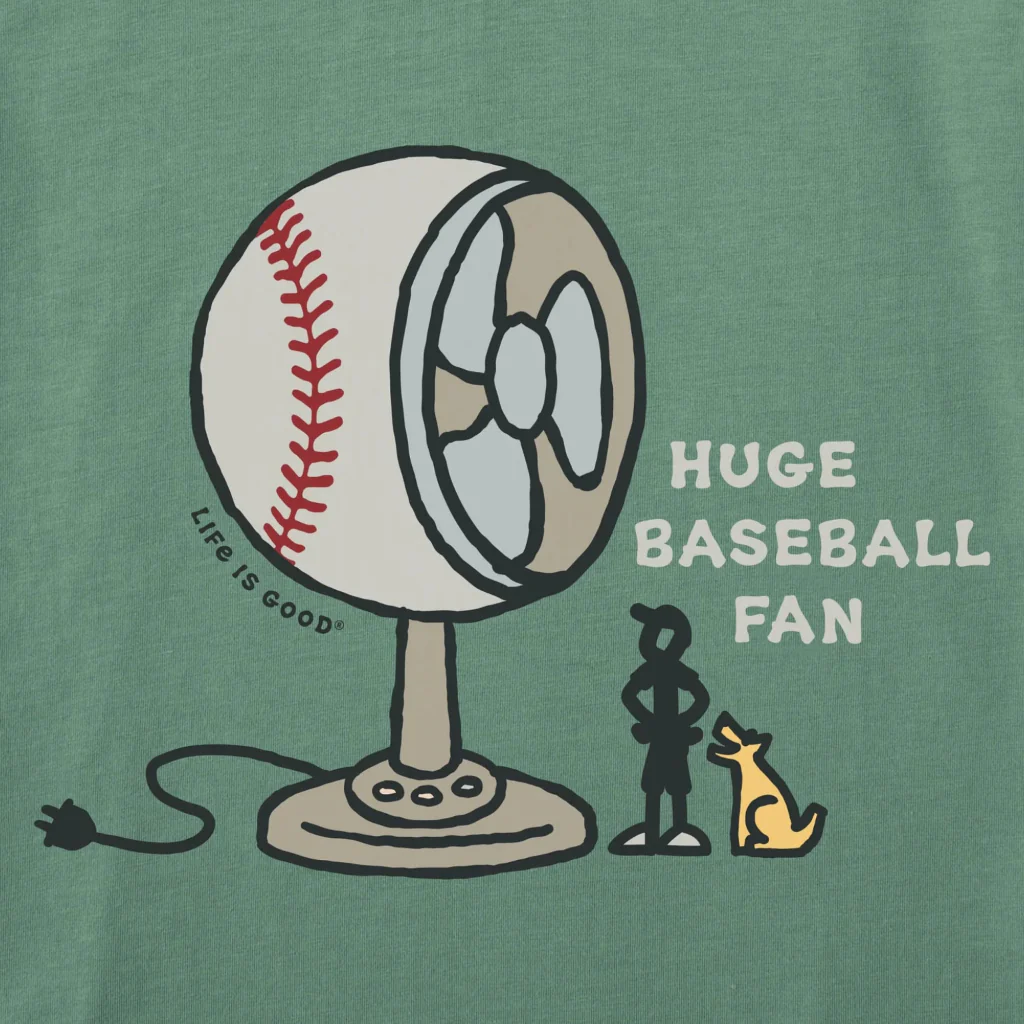 Life Is Good : Men's Huge Baseball Fan Short Sleeve Crusher T-Shirt - Image 2