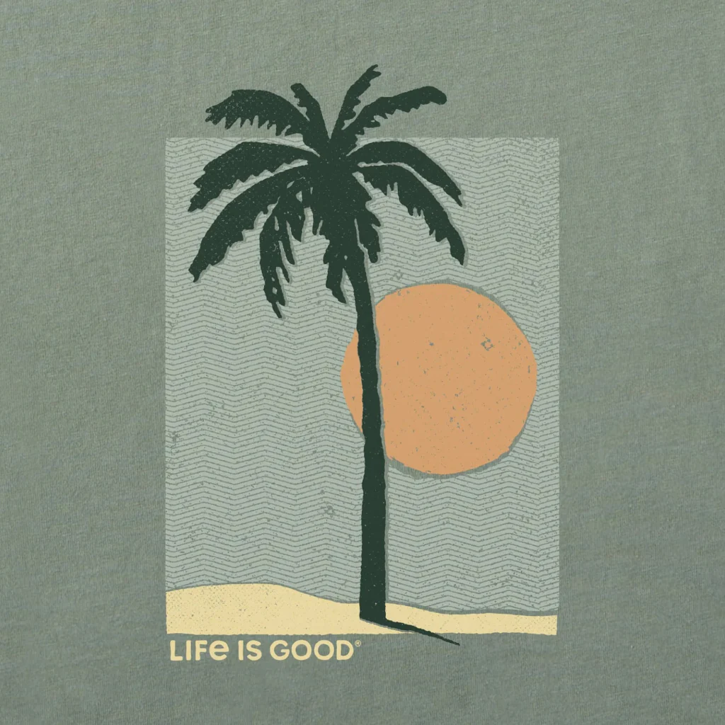 Life Is Good : Women's Palm Tree Beach Crusher T-Shirt - Image 2