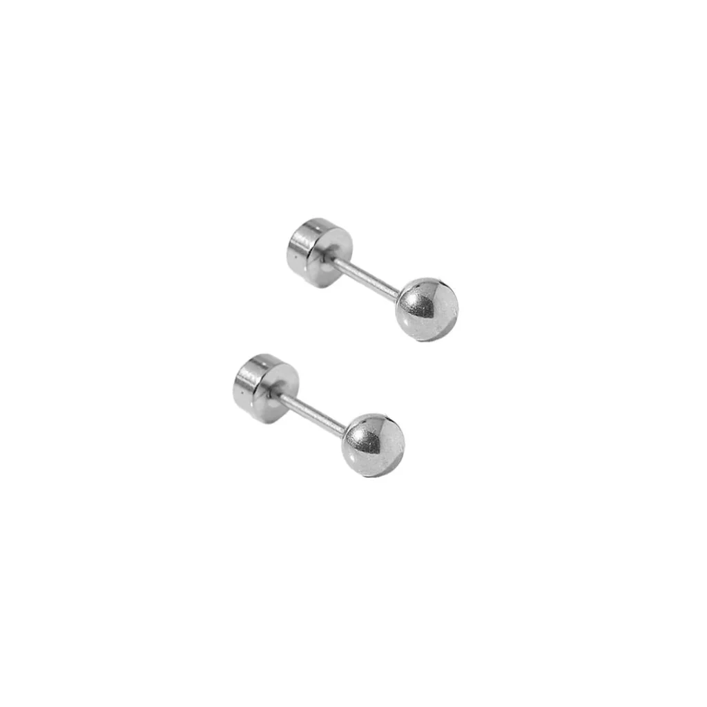 Linny Co : Screwback Stud Earrings - Evelyn Silver
