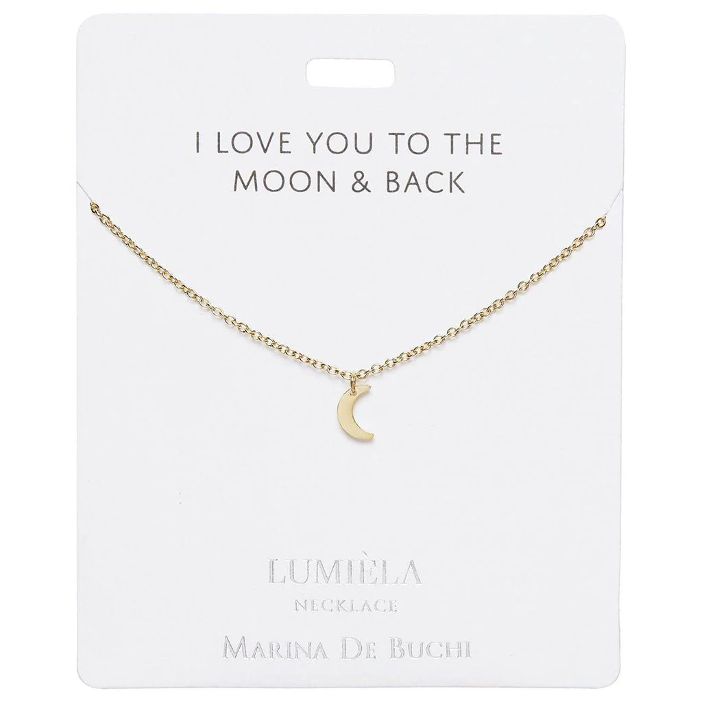 Lumiela Necklace: "I love you to the moon and back " - Crescent Moon