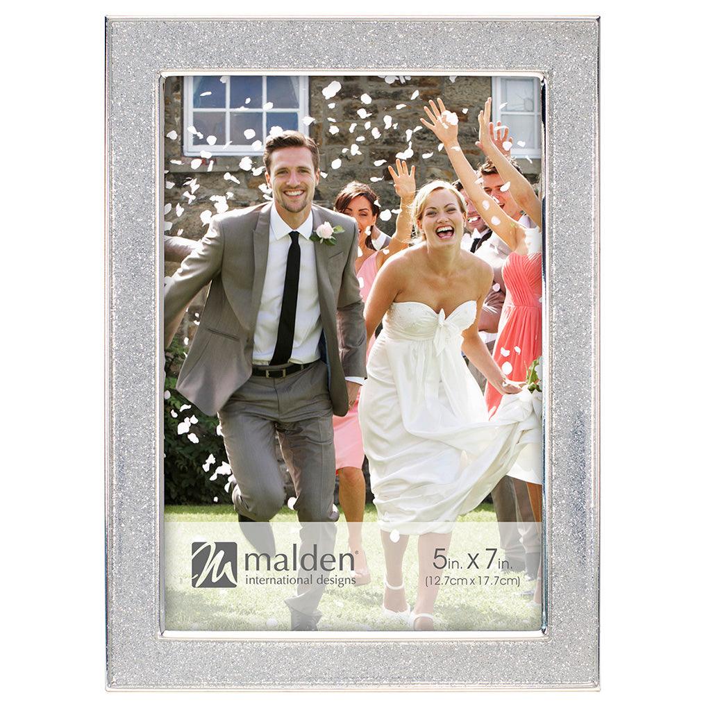 Malden : Alexis- Silver Glitter Metal Photo Frame - 5x7 - Image 2