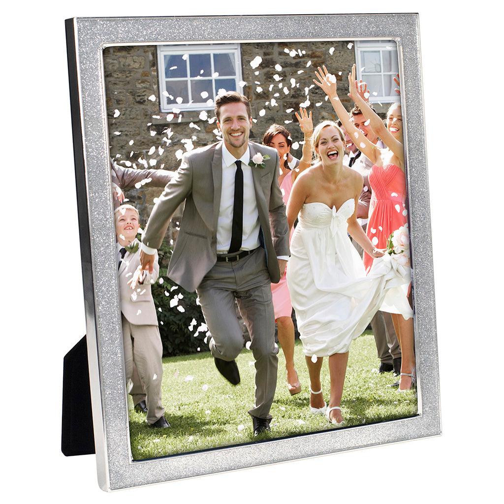 Malden : Alexis- Silver Glitter Metal Photo Frame - 8x10