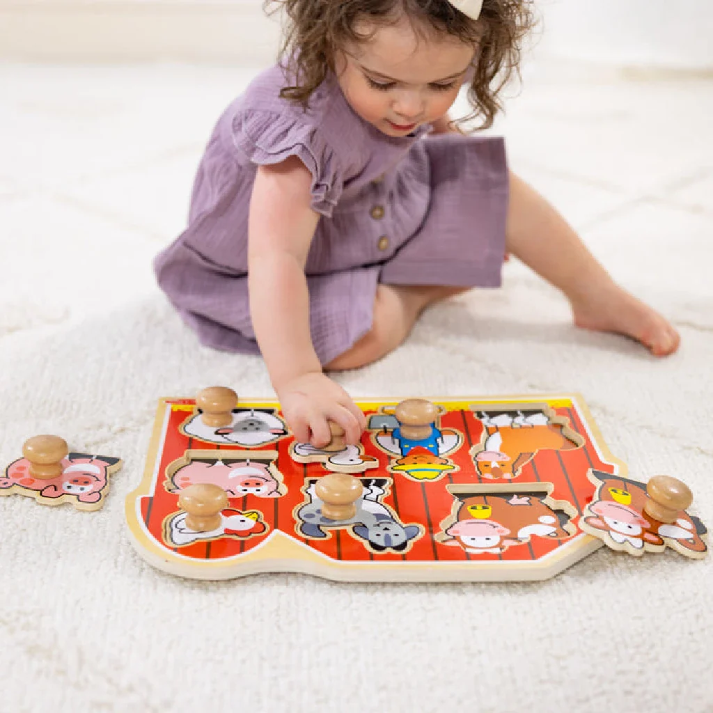 Melissa & Doug : Farm Friends Jumbo Peg Puzzle - 8 Pieces - Image 3