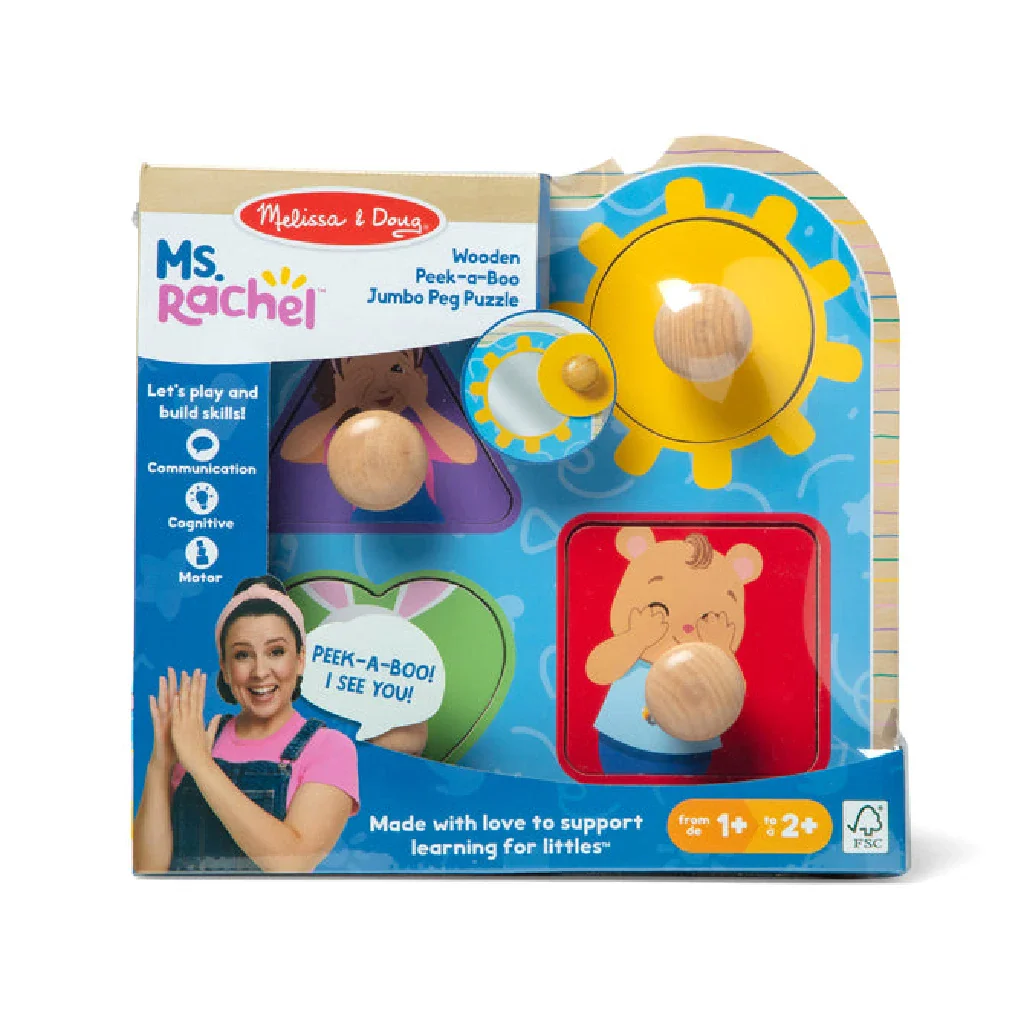Melissa & Doug : Wooden Peek-a-Boo Jumbo Peg Puzzle