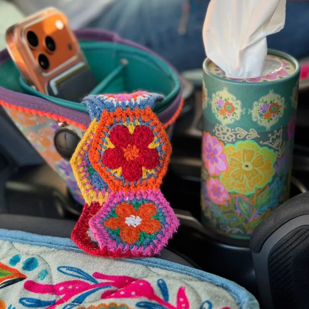 Natural Life : Floral Patchwork Car Tissues, Set of 3 - Image 2