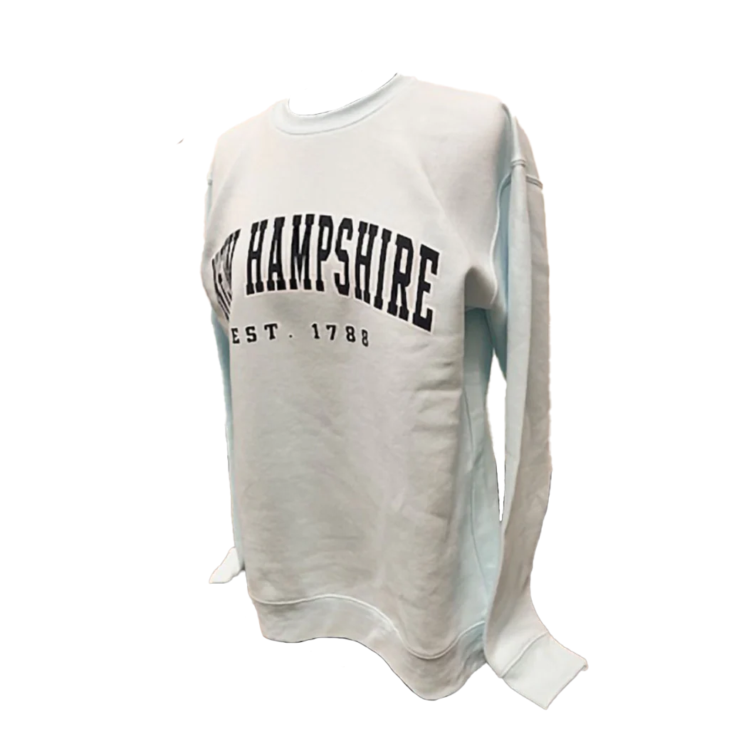 New Hampshire Hoodie : Crewneck Sweatshirt - Light Blue - Image 2