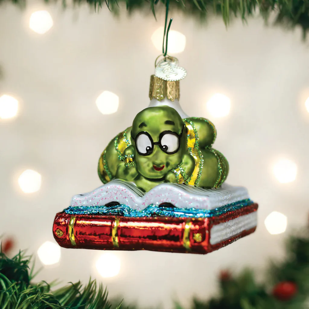 Old World Christmas : Bookworm Ornament - Image 2