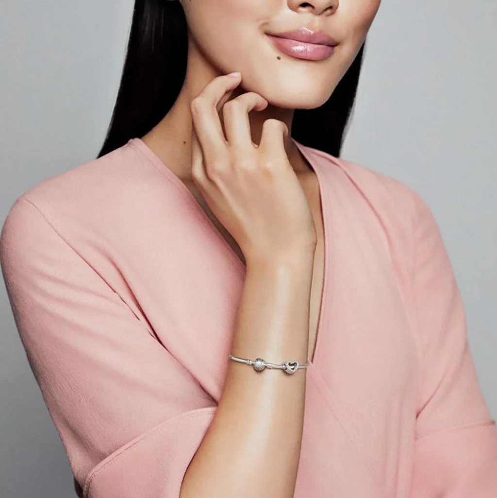Pandora : Beaded Open Heart Charm - Image 3