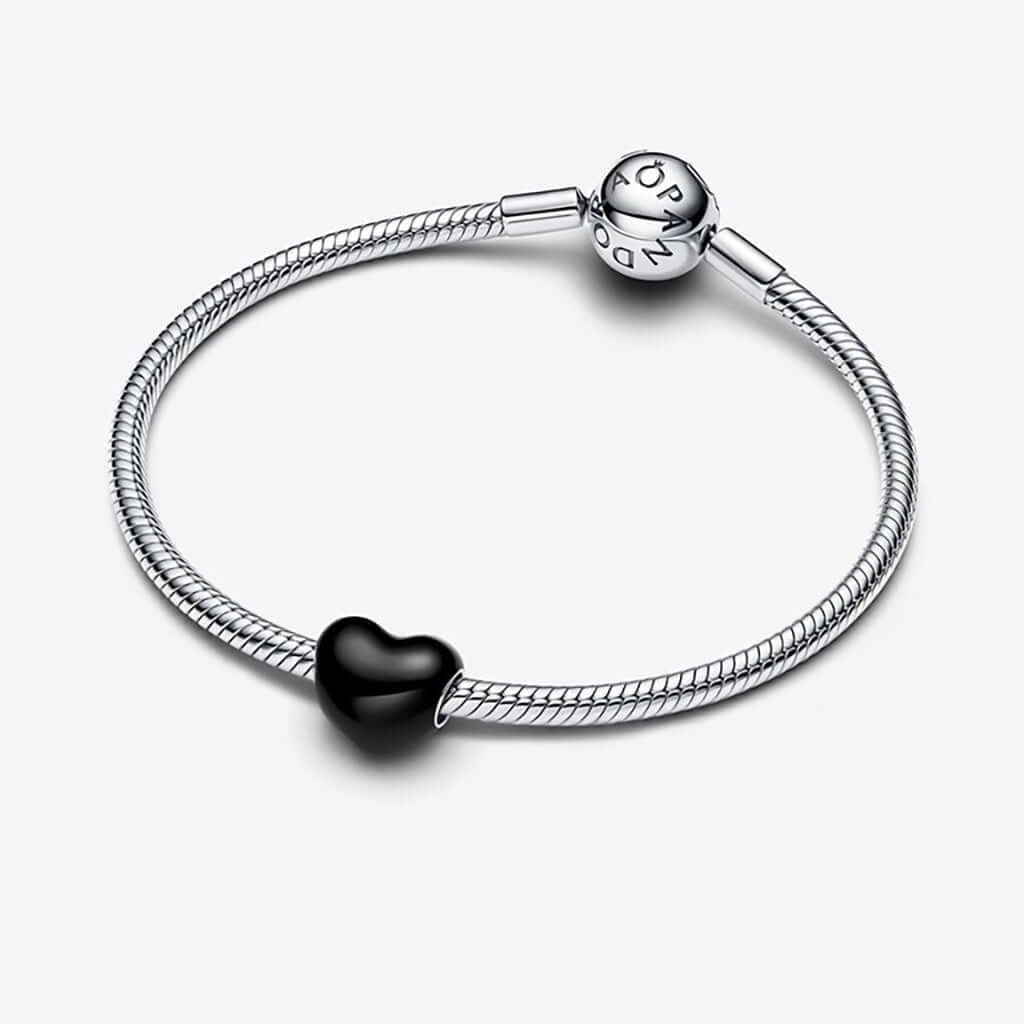 PANDORA : Black Heart Charm - Image 3