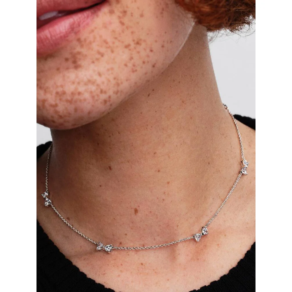 PANDORA : Clear Bow Station Chain Necklace - Image 2