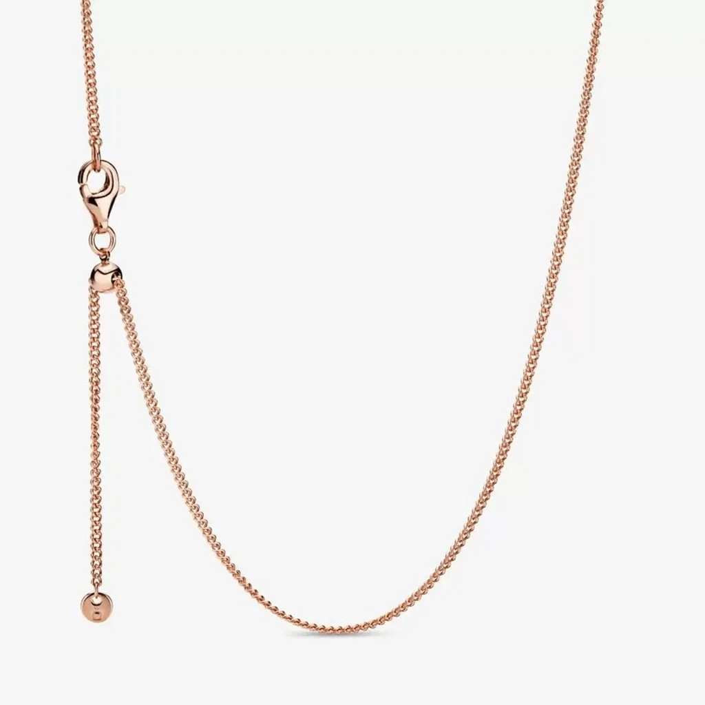 PANDORA : Curb Chain Necklace - Rose Gold Plated (23.6")