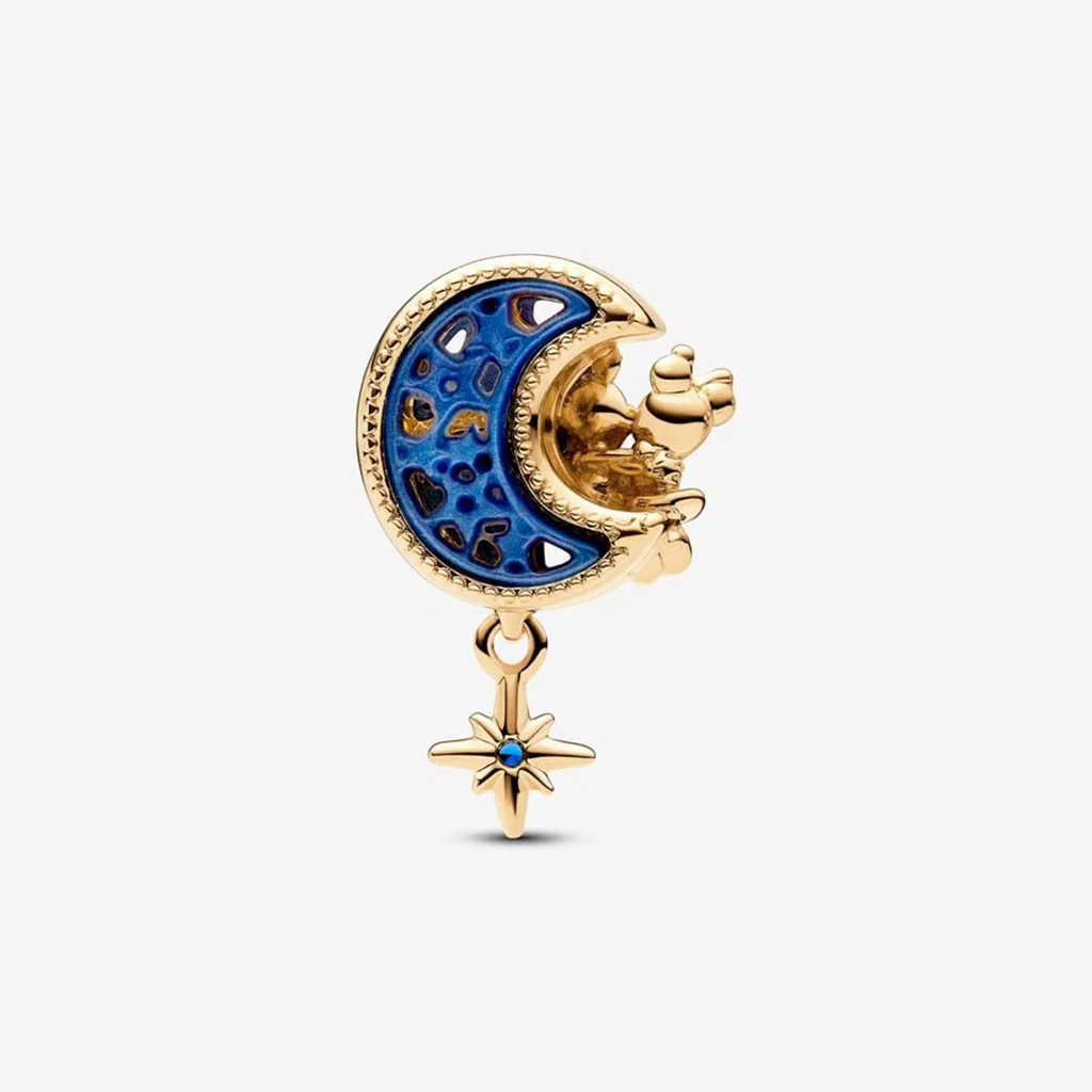 PANDORA : Disney Mickey Mouse & Minnie Mouse Crescent Moon Charm - Image 2