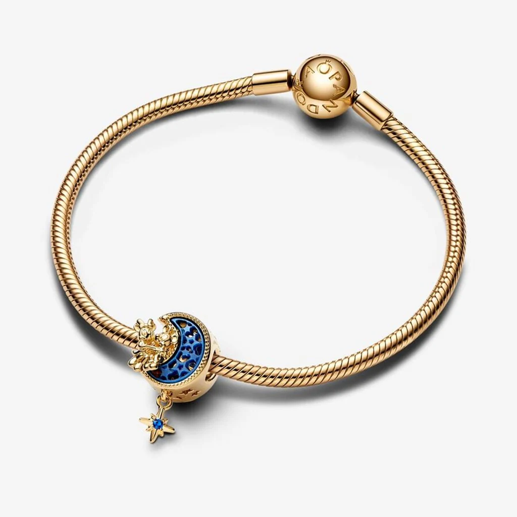 PANDORA : Disney Mickey Mouse & Minnie Mouse Crescent Moon Charm - Image 3