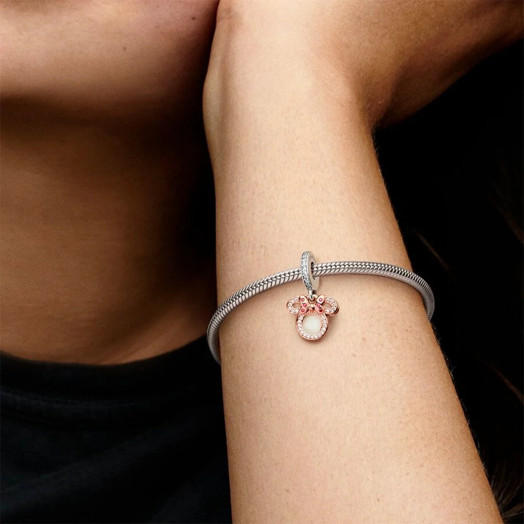 PANDORA : Disney Minnie Mouse Silhouette Double Dangle Charm - Image 3