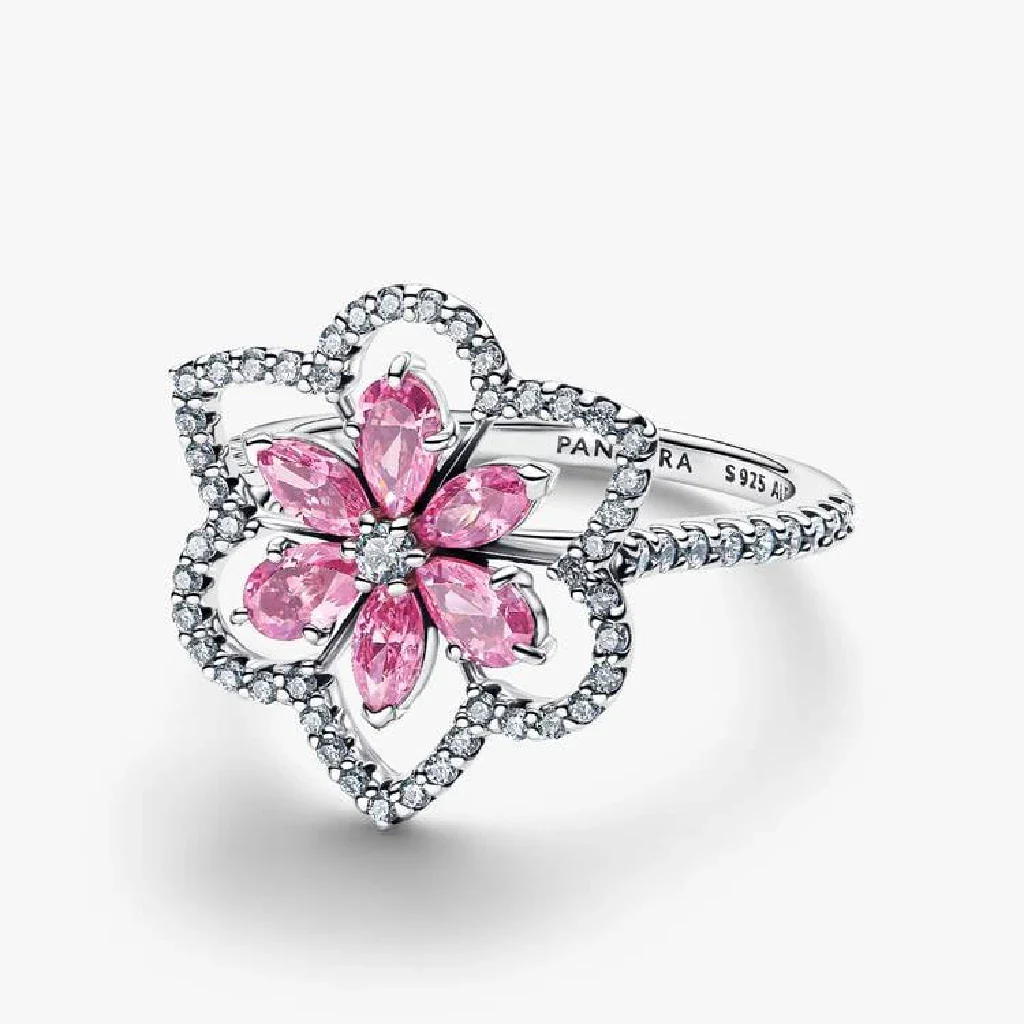 Pandora : Double Flower Cocktail Ring - Image 2