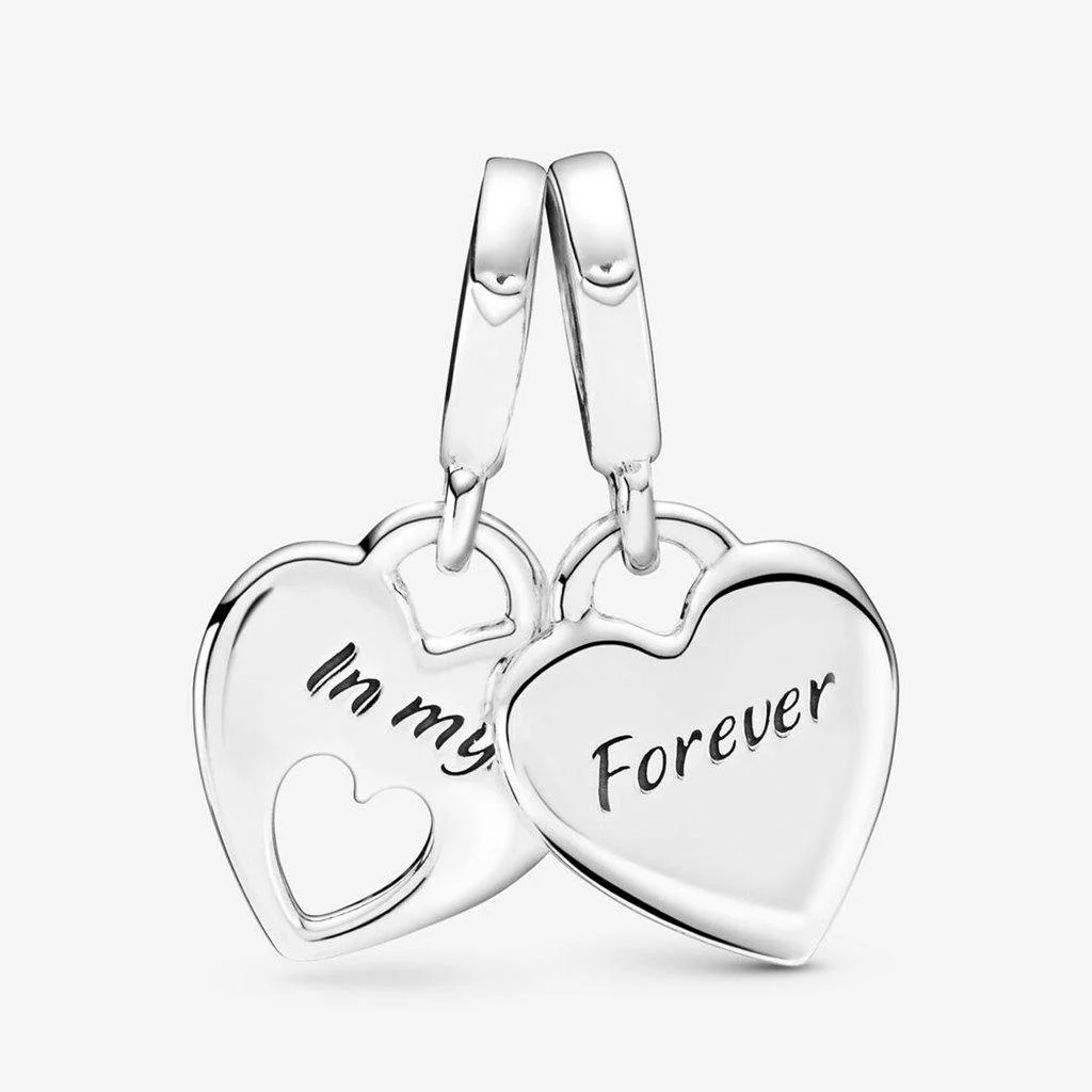PANDORA : Double Heart Split Dangle Charm - Image 2