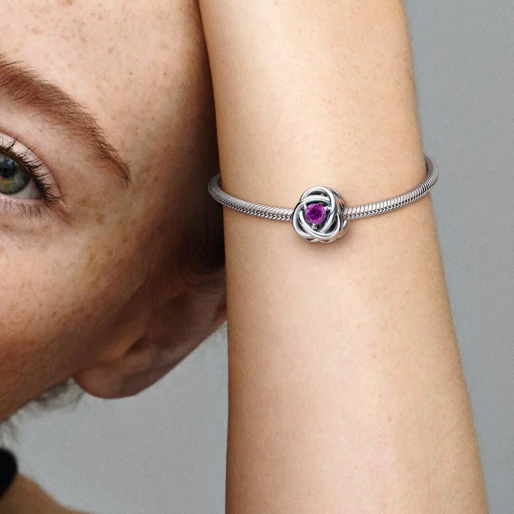 PANDORA : February Circle Charm - Purple Eternity - Image 3