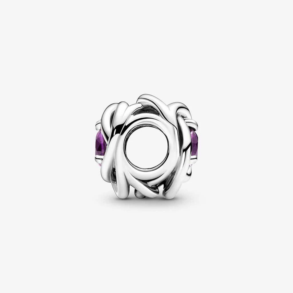 PANDORA : February Circle Charm - Purple Eternity - Image 4
