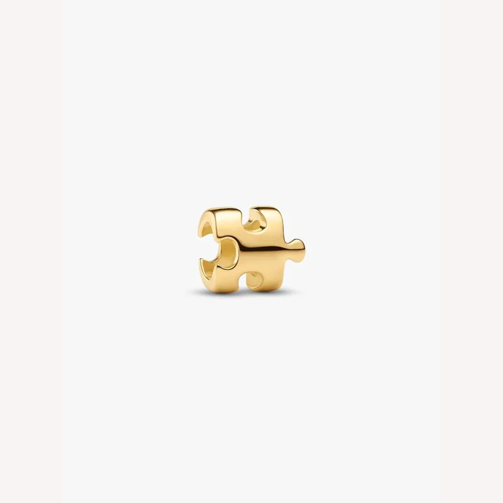 Pandora : Gold Puzzle Piece Mini Charm