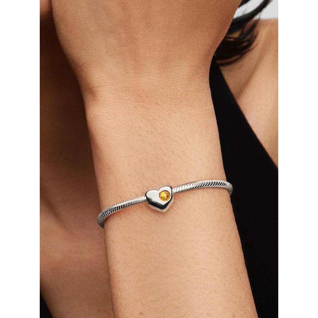 PANDORA : Honey Stone Heart Charm - Image 3
