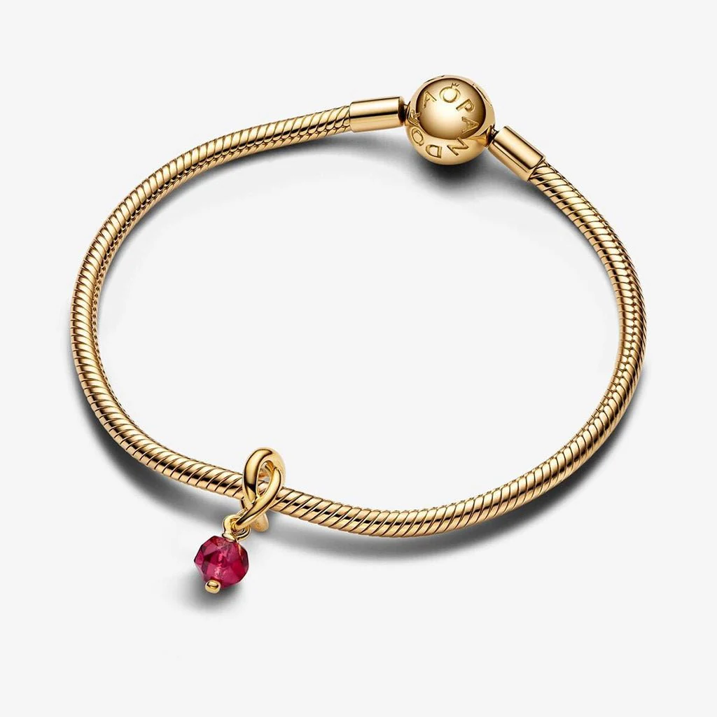 PANDORA : July True Red Eternity Circle Dangle Charm - Image 2