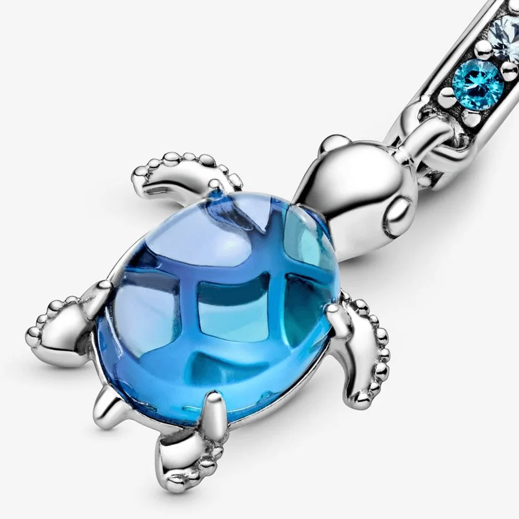 PANDORA : Murano Glass Sea Turtle Dangle Charm - Image 5