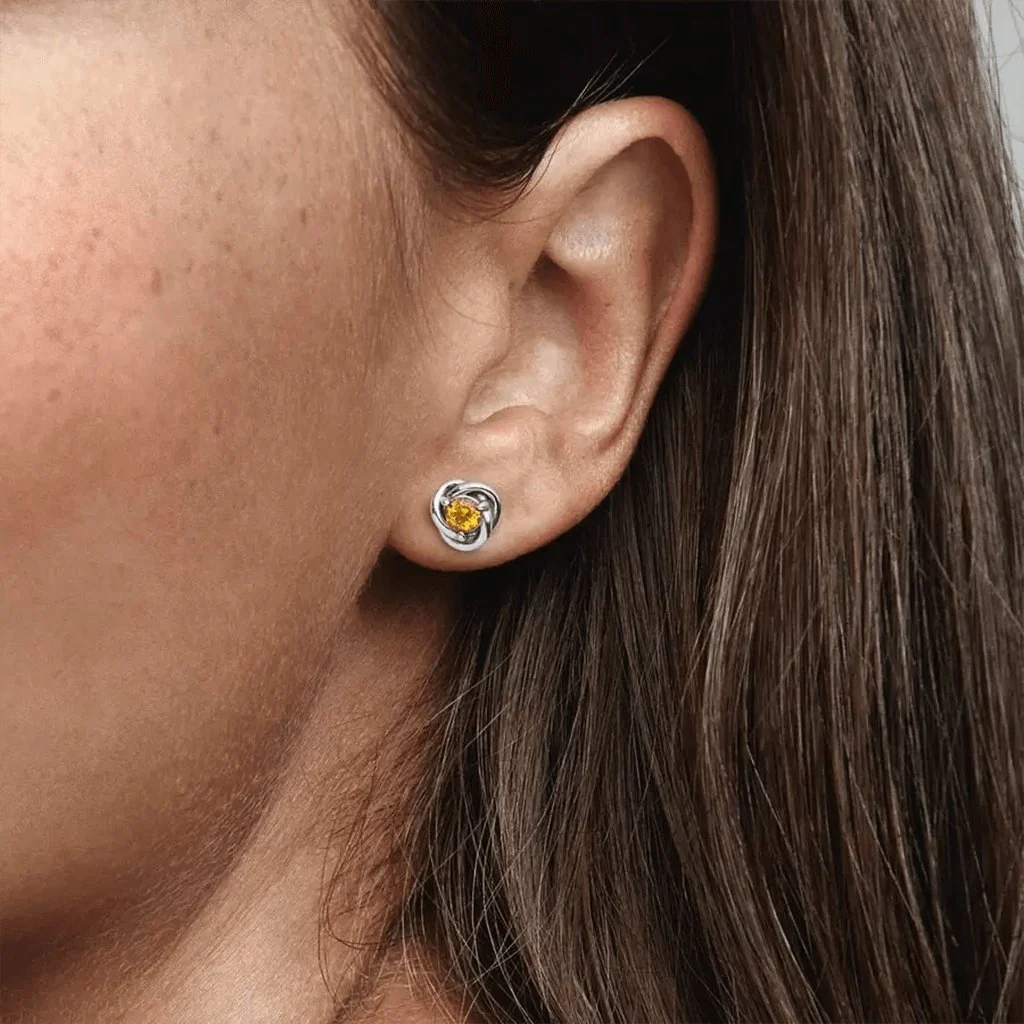PANDORA : November Honey Eternity Circle Stud Earrings - Image 2