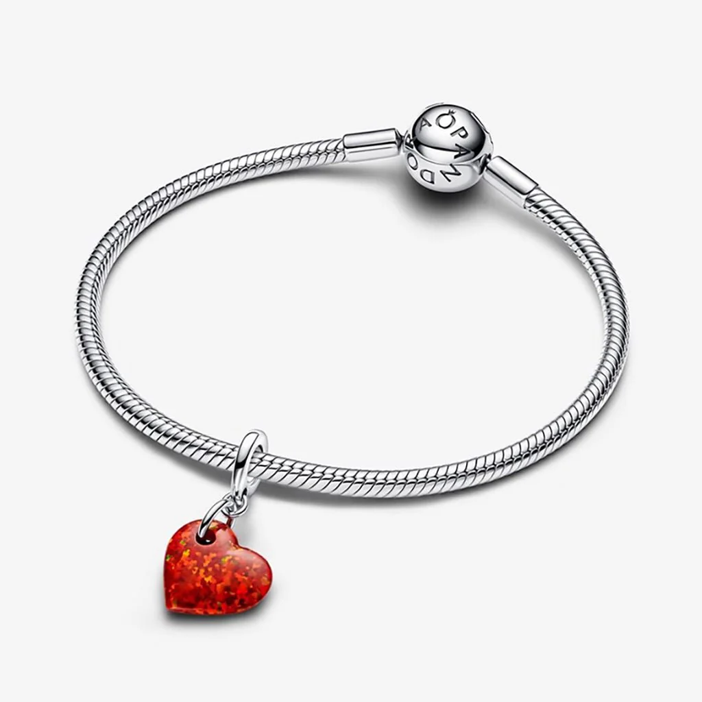 PANDORA : Opalescent Red Heart Dangle Charm - Image 3