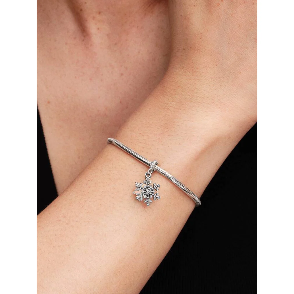PANDORA : Opalescent Snowflake Double Dangle Charm - Image 2