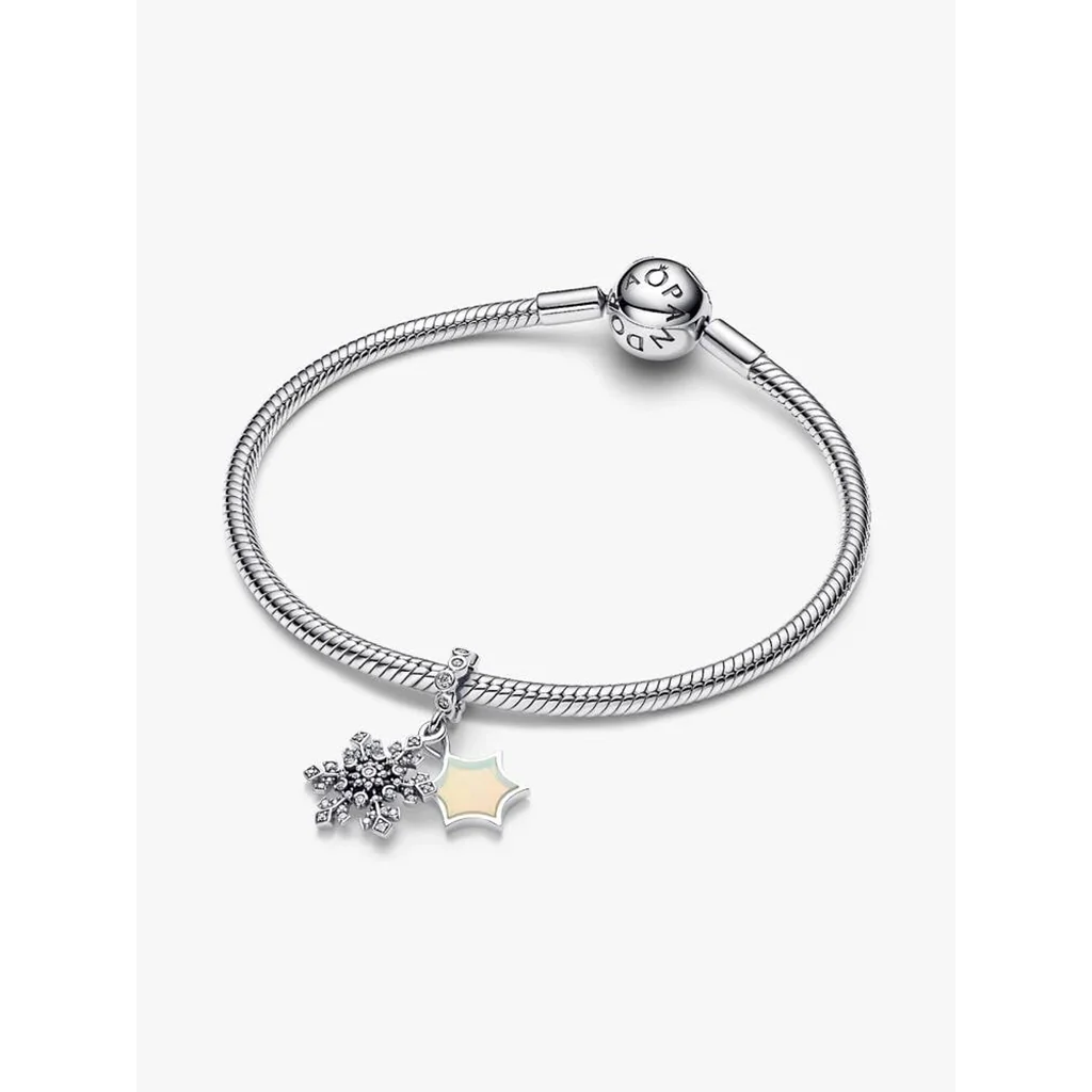 PANDORA : Opalescent Snowflake Double Dangle Charm - Image 4