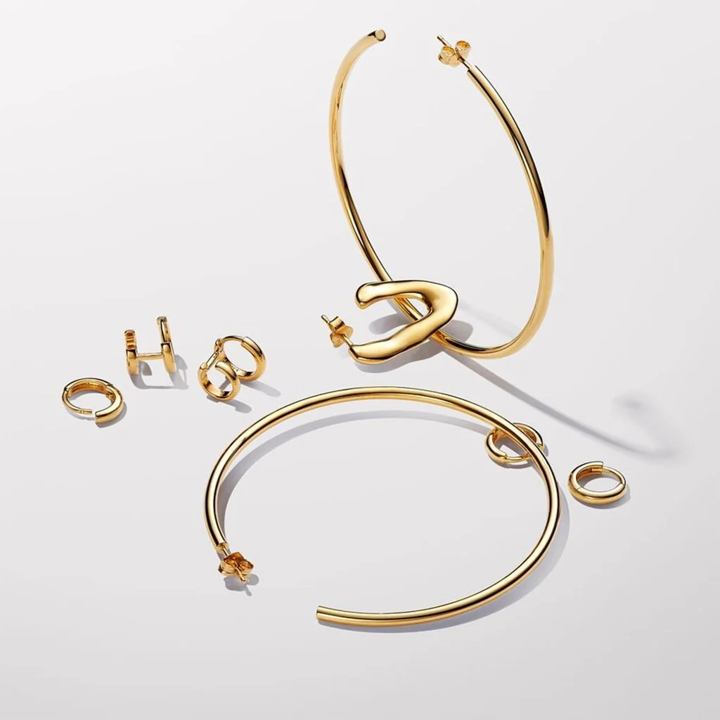 PANDORA : Open 65 mm Hoops Earrings in Gold - Image 2
