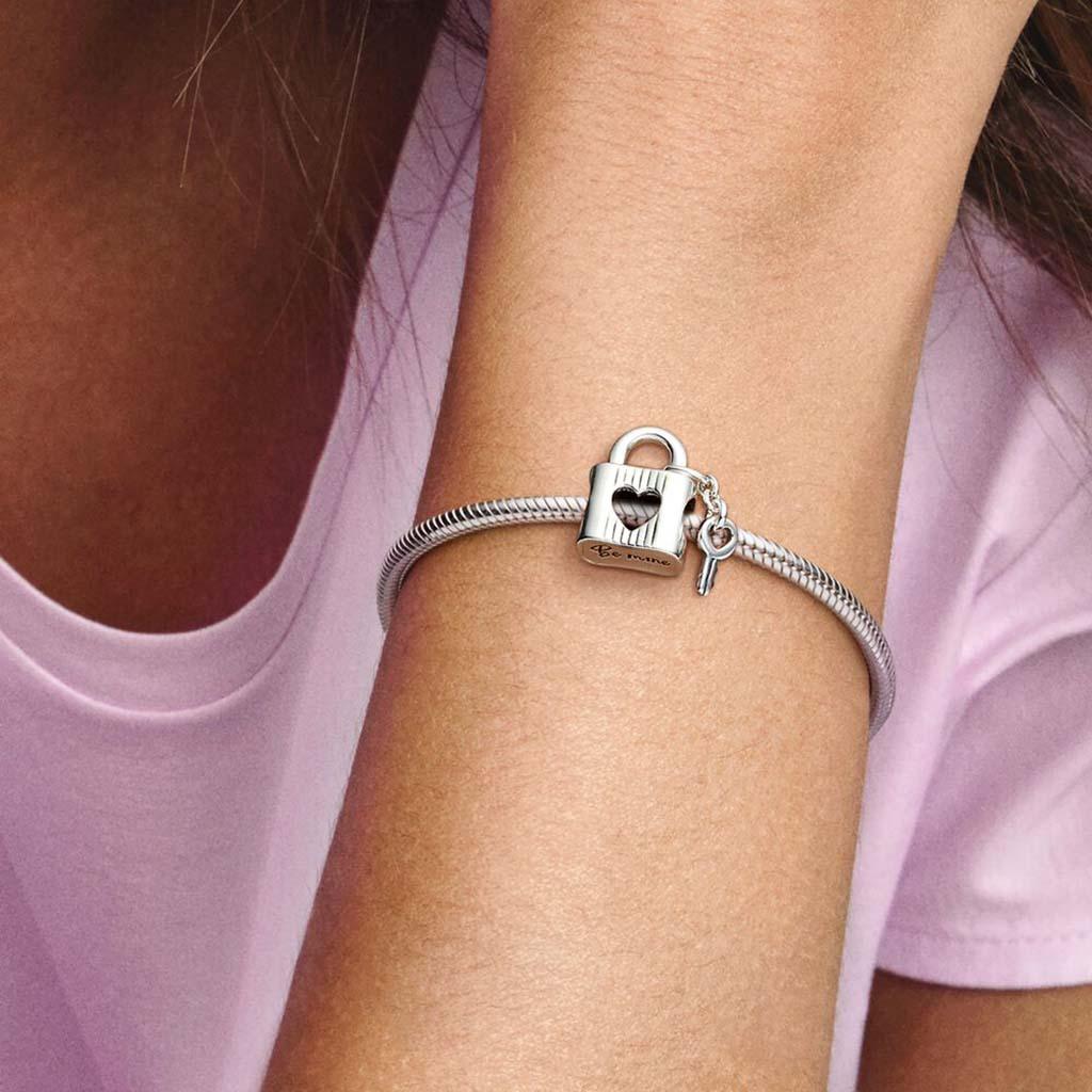 PANDORA : Padlock & Heart Key Charm - Image 7