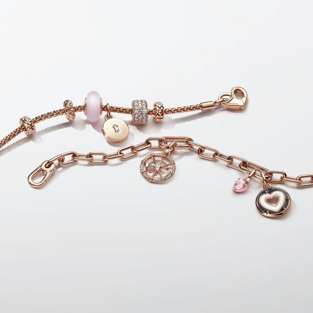 PANDORA : Pandora ME Wheel of Fortune Medallion Charm - 14k Rose gold-plated unique metal blend - Image 3