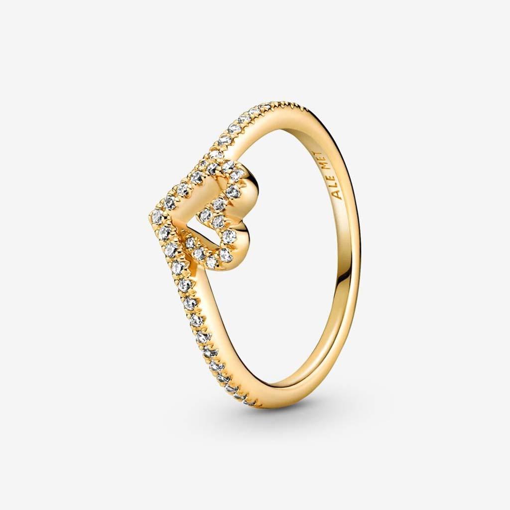 PANDORA : Pandora Timeless Wish Sparkling Heart Ring - Gold Plated - Image 2