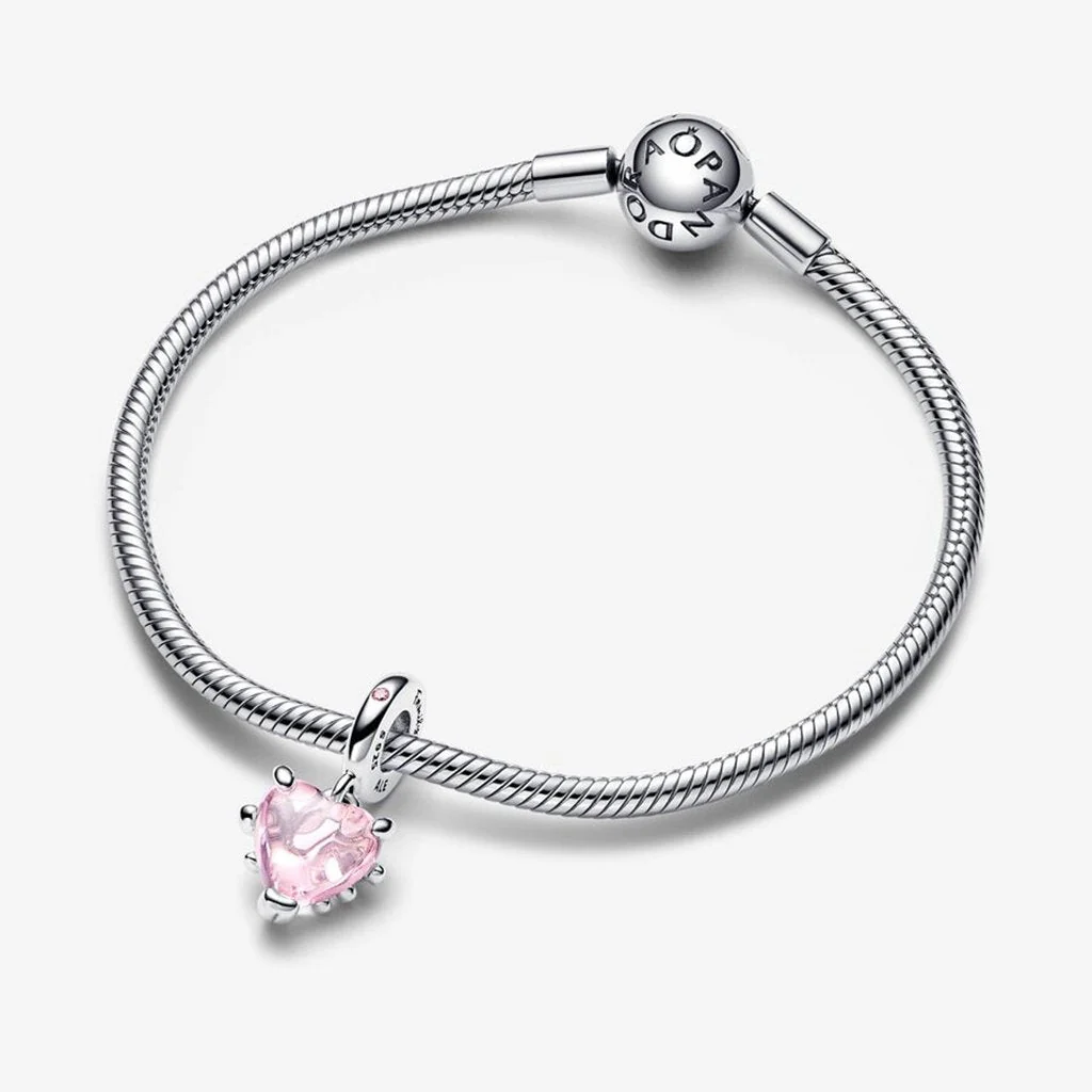 PANDORA : Pink Family Tree & Heart Dangle Charm - Image 5