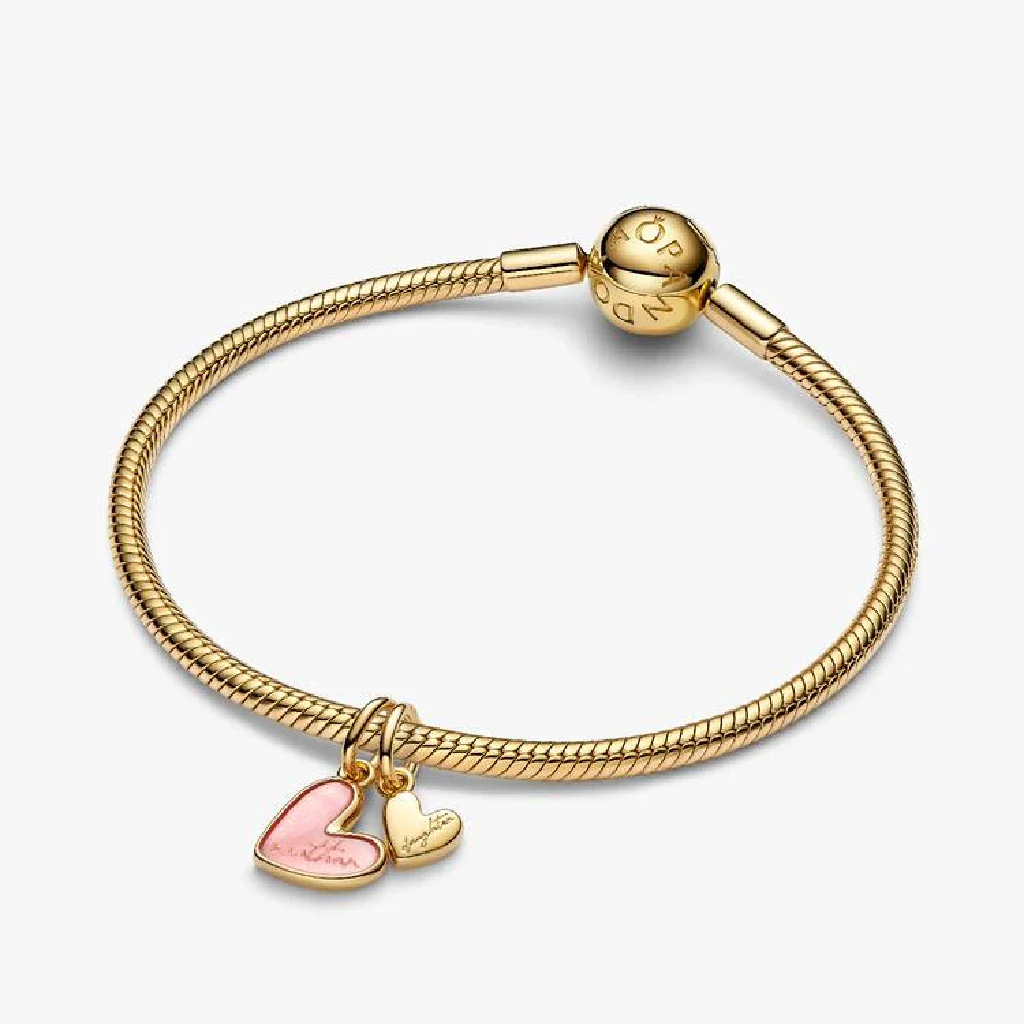 Pandora : Pink Mother & Daughter Splittable Dangle Charm - Image 3