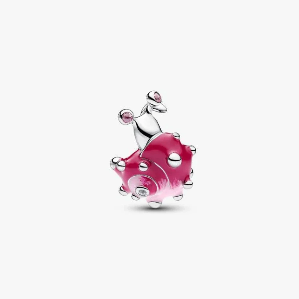 PANDORA : Pink Snail Charm - Silver