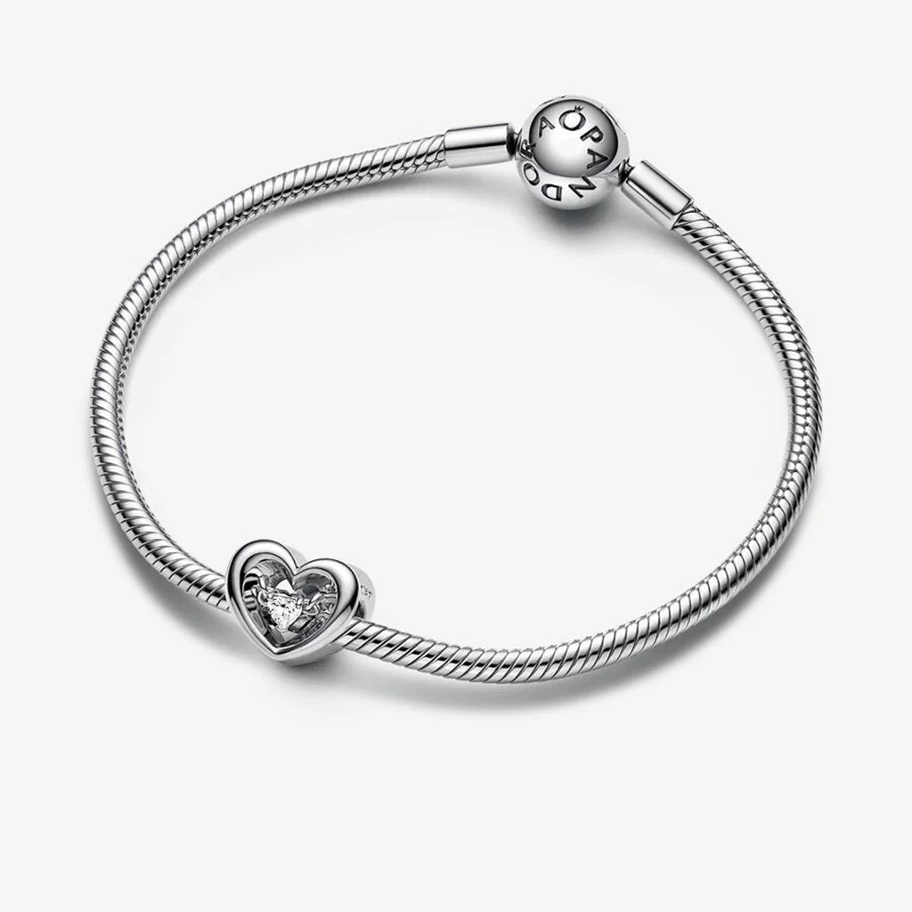 PANDORA : Radiant Heart & Floating Stone Charm - Image 3
