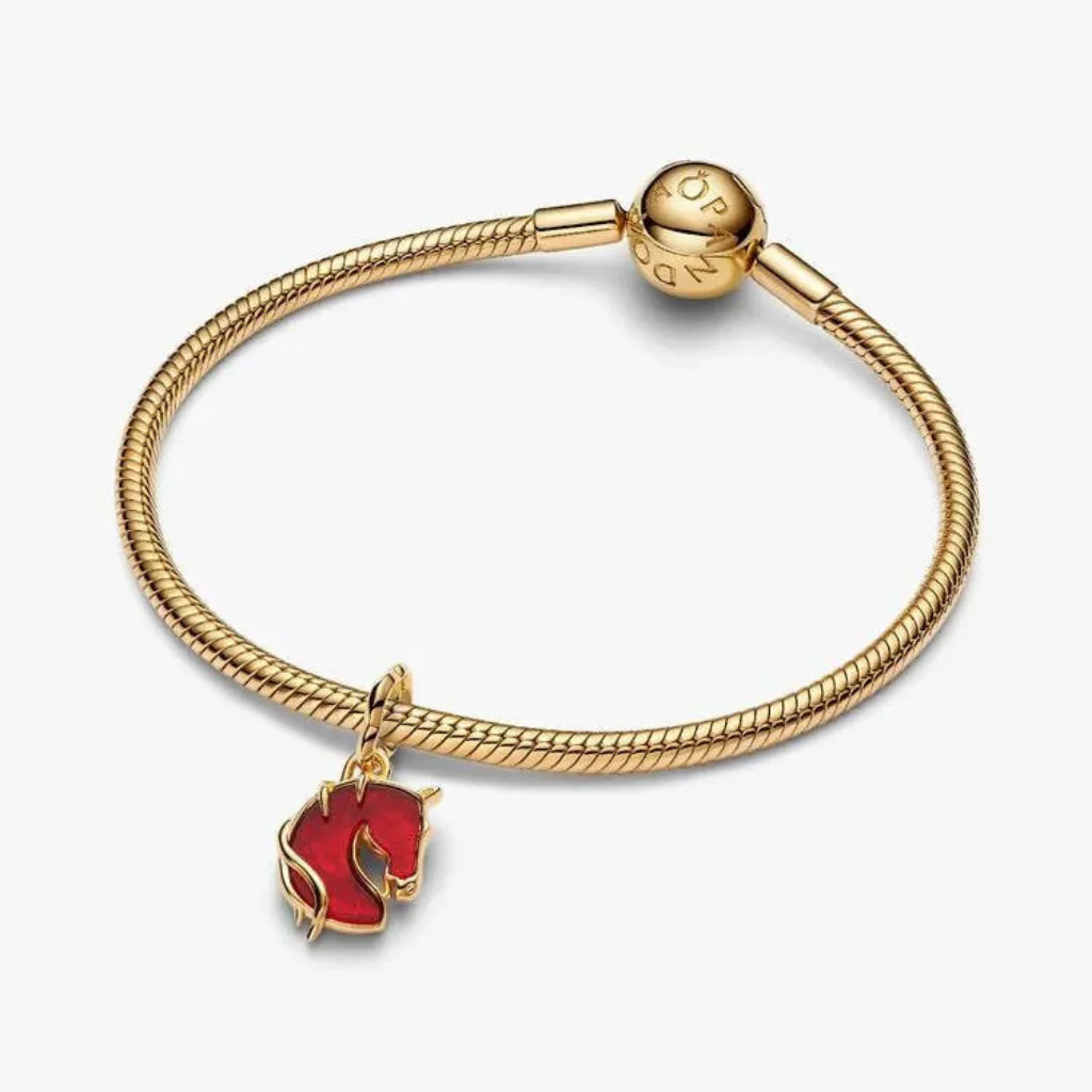 Pandora : Red Fire Horse Murano Glass Dangle Charm - Image 3